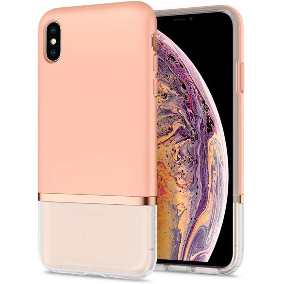 Spigen La Manon Jupe iPhone Xs Max hátlap, tok, világos rózsaszín