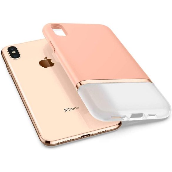 Spigen La Manon Jupe iPhone Xs Max hátlap, tok, világos rózsaszín