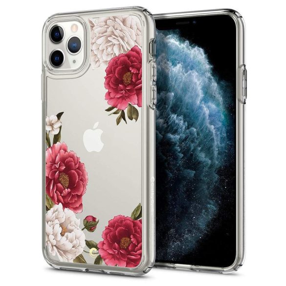 Spigen Ciel iPhone 11 Pro rózsa mintás hátlap, tok, átlátszó