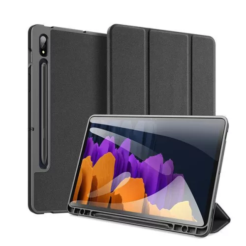 Dux Ducis Domo Series Samsung Galaxy Tab S7 Plus 12.4" T970/T976 oldalra nyíló smart tok, fekete