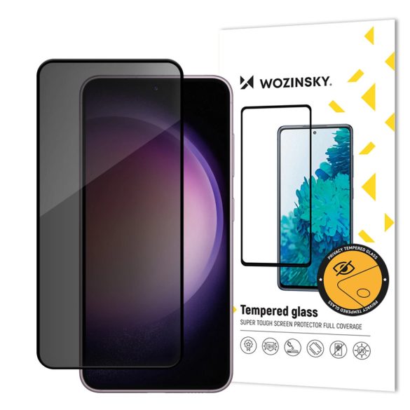 Wozinsky Privacy Glass Samsung Galaxy S24 betekintés védett edzett üvegfólia (tempered glass) 9H keménységű, fekete