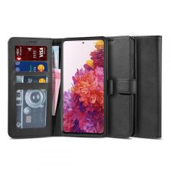   Tech-Protect Wallet 2 Samsung Galaxy S20 FE ökobőr, oldalra nyíló tok, fekete