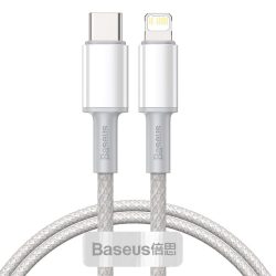   Baseus PD 20W USB-C/Lightning adat- és töltőkábel, 2m, fehér