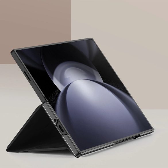 Dux Ducis Brill Samsung Galaxy Z Fold 6 eredeti bőr oldalra nyíló tok, fekete