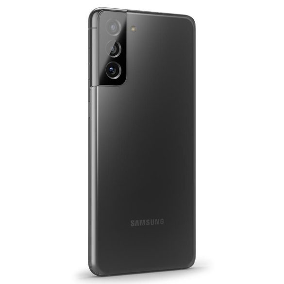 Spigen Samsung Galaxy S21 kameravédő üvegkeret (tempered glass), fekete