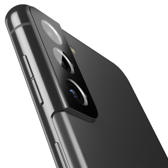 Spigen Samsung Galaxy S21 kameravédő üvegkeret (tempered glass), fekete