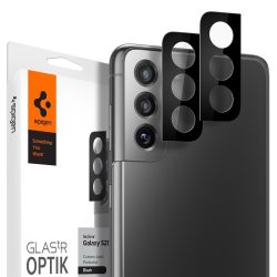   Spigen Samsung Galaxy S21 Plus kameravédő üvegkeret (tempered glass), fekete