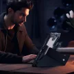 Nillkin Bumper Leather Case iPad Air 13 (2024) ütésálló, oldalra nyíló bőr tok, fekete