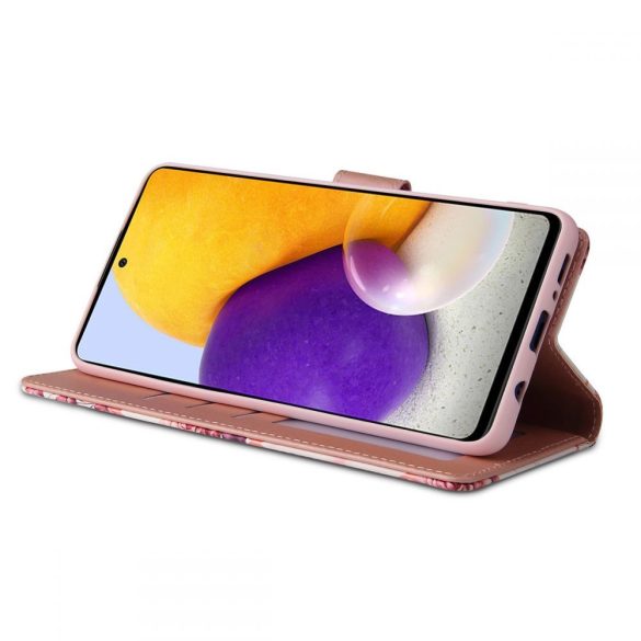 Tech-Protect Wallet Floral Samsung Galaxy A72 oldalra nyíló hátlap, tok, mintás, fehér