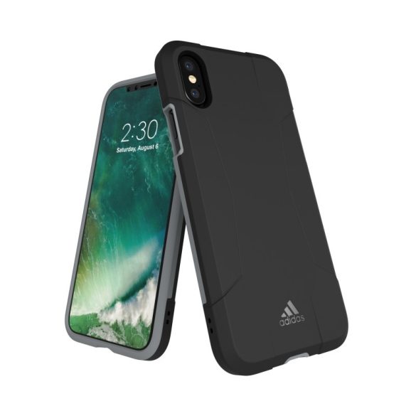 Adidas Performance Solo iPhone X/Xs ütésálló hátlap, tok, fekete-szürke