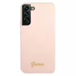 Guess GUHCS22MLSLMGPP Silicone Script Metal Logo Samsung Galaxy S22 Plus tok, rózsaszín