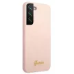 Guess GUHCS22MLSLMGPP Silicone Script Metal Logo Samsung Galaxy S22 Plus tok, rózsaszín
