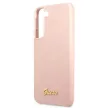 Guess GUHCS22MLSLMGPP Silicone Script Metal Logo Samsung Galaxy S22 Plus tok, rózsaszín