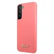 Guess GUHCS22MLSLMGFU Silicone Script Metal Logo Samsung Galaxy S22 Plus tok, rózsaszín