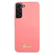 Guess GUHCS22MLSLMGFU Silicone Script Metal Logo Samsung Galaxy S22 Plus tok, rózsaszín