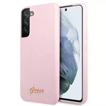   Guess GUHCS22MLSLMGLA Samsung Galaxy S22 Plus hátlap, tok Silicone Script Metal Logo, lila