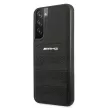 AMG AMHCS22MGSEBK Samsung Galaxy S22 Plus, hátlap, tok bőr dombornyomott vonalakkal, fekete