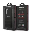 AMG AMHCS22MGSEBK Samsung Galaxy S22 Plus, hátlap, tok bőr dombornyomott vonalakkal, fekete