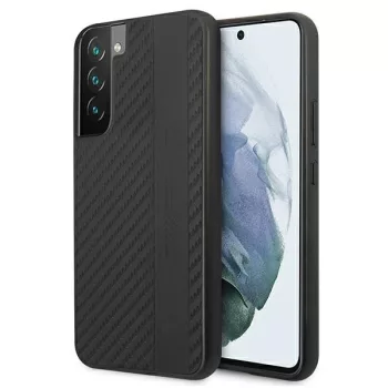   AMG AMHCS22MBLSCA Samsung Galaxy S22 Plus, hátlap, tok Carbon Stripe&Embossed, fekete