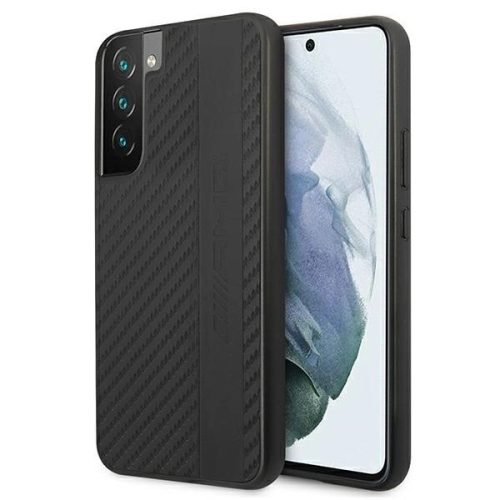 AMG AMHCS22MBLSCA Samsung Galaxy S22 Plus, hátlap, tok Carbon Stripe&Embossed, fekete