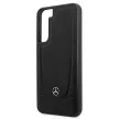 Mercedes MEHCS22MPSQBK Samsung Galaxy S22 Plus hátlap, tok Leather Stars Pattern, fekete