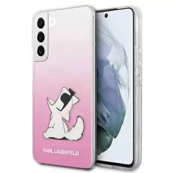   Karl Lagerfeld Choupette Eat Gradient Samsung Galaxy S22 Plus KLHCS22MCFNRCPI tok, rózsaszín