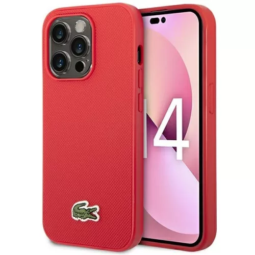 Lacoste LCHCP14XPVCR iPhone 14 Pro Max 6.7" Iconic Petit Pique MagSafe tok, piros