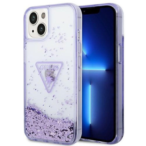 Guess GUHCP14MLFCTPU iPhone 14 Plus / 15 Plus 6.7" Liquid Glitter Palm Collection tok, lila