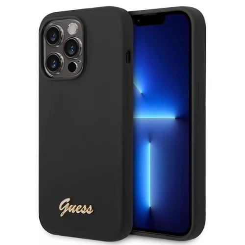 Guess GUHCP14LSLSMK iPhone 14 Pro 6.1 " Silicone Vintage tok, fekete