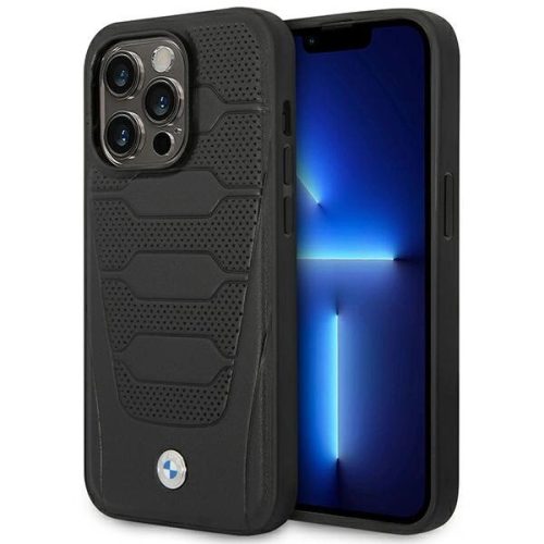 BMW BMHCP14X22RPSK iPhone 14 Pro Max 6,7" tok, fekete Leather Seats Pattern