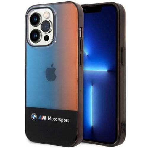 BMW BMHCP14X22HMGK iPhone 14 Pro Max 6,7" tok, fekete Half Tricolor