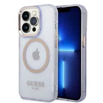   Guess GUHMP14XHTCMU iPhone 14 Pro Max 6,7" Outline Translucent MagSafe tok, arany