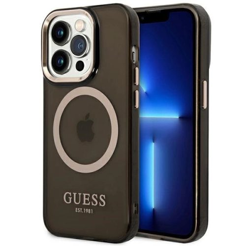 Guess GUHMP14LHTCMK iPhone 14 Pro 6.1" Outline Translucent MagSafe tok, arany