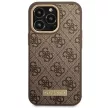 Guess GUHMP14LU4GPRW iPhone 14 Pro 6.1 " 4G Logo Plate MagSafe tok, barna