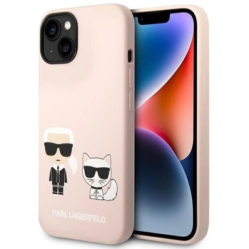 Karl Lagerfeld KLHMP14SSSKCI iPhone 14 6,1" Silicone Karl & Choupette Magsafe light tok, rózsaszín