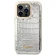 Guess GUHCP14LHGCRHS iPhone 14 Pro 6,1" Croco Collection tok, ezüst