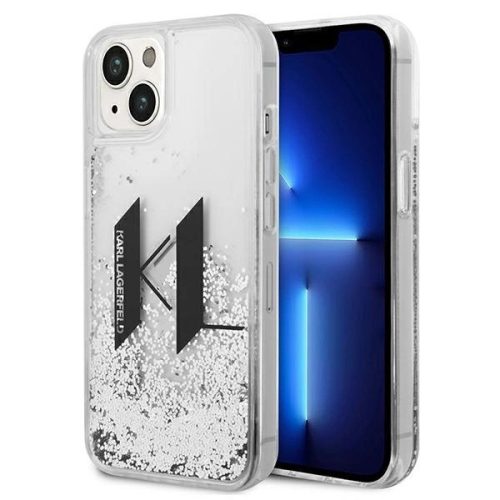 Karl Lagerfeld KLHCP14SLBKLCS iPhone 14 6,1" Liquid Glitter Big KL tok, ezüst