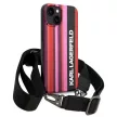 Karl Lagerfeld KLHCP14MSTSTP iPhone 14 Plus / 15 Plus 6,7" Color Stripes Strap tok, rózsaszín