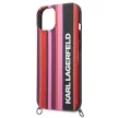Karl Lagerfeld KLHCP14MSTSTP iPhone 14 Plus / 15 Plus 6,7" Color Stripes Strap tok, rózsaszín