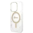 Guess GUBPP14LHMEACSH Case+ Charger Set iPhone 14 Pro 6.1" Marble MagSafe tok, fehér