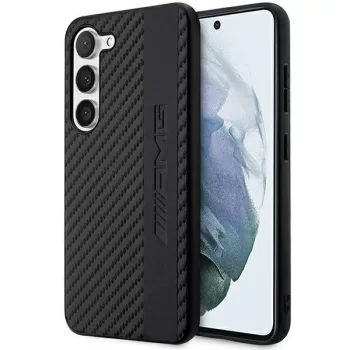   AMG Carbon Stripe&Embossed Samsung Galaxy S23 AMHCS23SBLSCA, hátlap, tok, fekete
