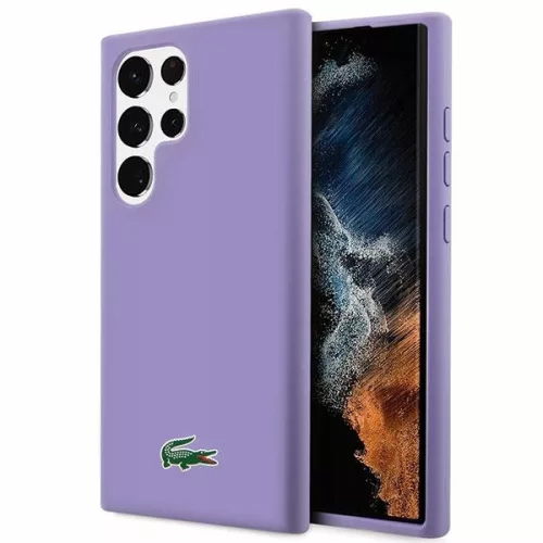 Lacoste LCHCS23LSLOU Samsung Galaxy S23 Ultra S918hátlap, tok Silicone, lila