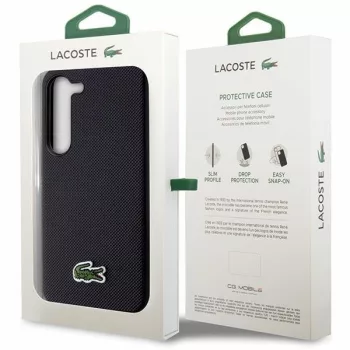   Lacoste LCHCS23MPVCK Samsung Galaxy S23 Plus, hátlap, tok Iconic Petit Pique, fekete