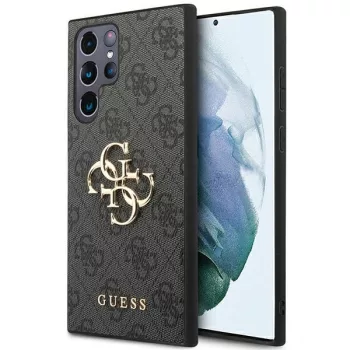   Guess GUHCS23L4GMGGR Samsung Galaxy S23 Ultra hátlap, tok 4G Big Metal Logo, szürke