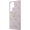 Guess GUHCS23L4GMGPI 4G Big Metal Logo Samsung Galaxy S23 Ultra, hátlap, tok, rózsaszín