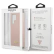 Guess GUHCS23LLSLMGPP Samsung Galaxy S23 Ultra hátlap, tok Silicone Script Metal Logo, rózsaszín