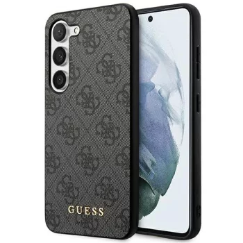   Guess GUHCS23SG4GFGR Samsung Galaxy S23 hátlap, tok 4G Metal Gold Logo, szürke