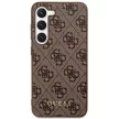 Guess GUHCS23SG4GFBR Samsung Galaxy S23 hátlap, tok 4G Metal Gold Logo, barna