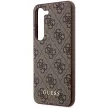 Guess GUHCS23SG4GFBR Samsung Galaxy S23 hátlap, tok 4G Metal Gold Logo, barna