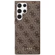 Guess GUHCS23LG4GFBR Samsung Galaxy S23 Ultra hátlap, tok 4G Metal Gold Logo, barna